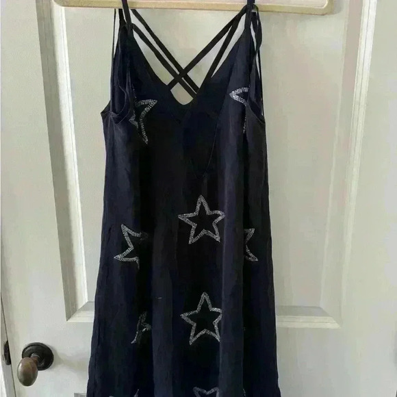 CHASER Beaded Stars Strappy Mini Dress ~ Navy ~ M - Picture 8 of 8